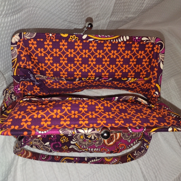 Vera Bradley Alice Purse Quilted Handbag With Kiss Lock Sunset Safari Pattern - Picture 6 of 13